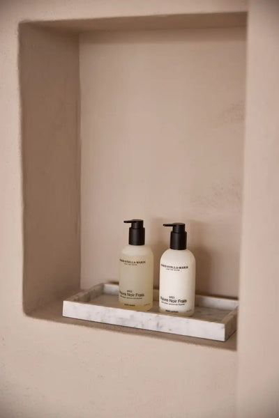 Plateau Rectangulaire en Marbre avec Bords (Blanc)