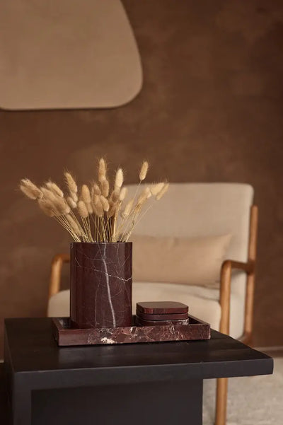 Vase / Rafraîchisseur de Bouteille en Marbre Rouge