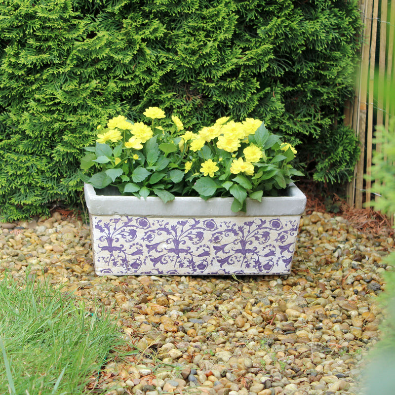 Jardiniere Rectangulaire Bleue Mediterraneenne