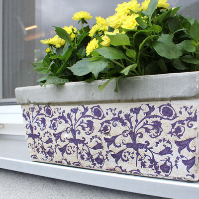 Jardiniere Rectangulaire Bleue Mediterraneenne