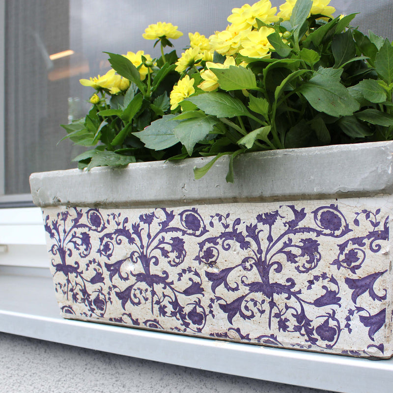 Jardiniere Rectangulaire Bleue Mediterraneenne