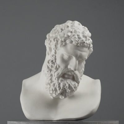 Buste d’Hercule – Héros Grec de la Force et de la Puissance – Sculpture en Marbre