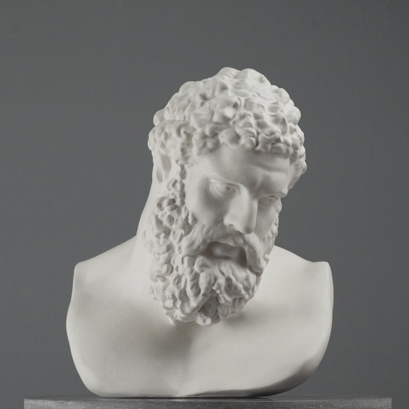 Buste d’Hercule – Héros Grec de la Force et de la Puissance – Sculpture en Marbre