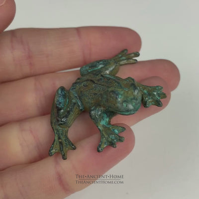 Statue Grenouille - bronze vert