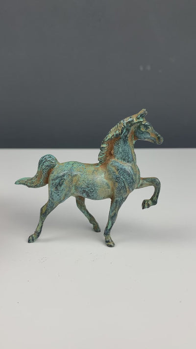 Statue de cheval - bronze vert