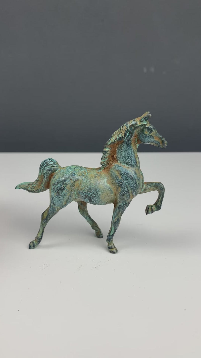 Statue de cheval - bronze vert