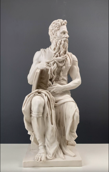 Statue de Moïse par Michel-Ange (Version sans cornes) - sculpture en marbre