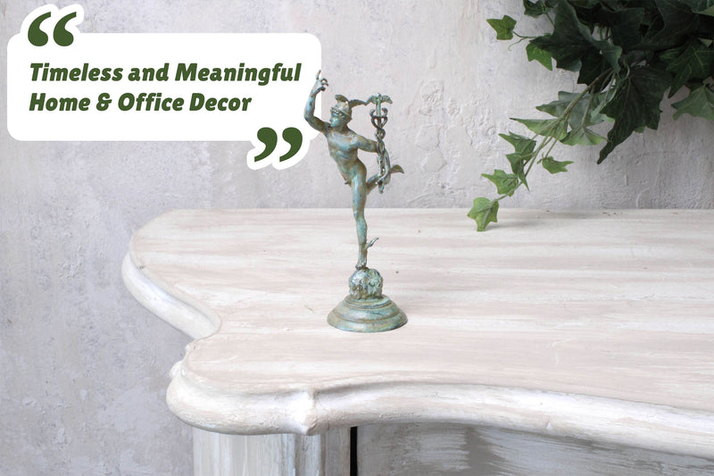 Statuette Mercure par Jean Bologne - bronze vert