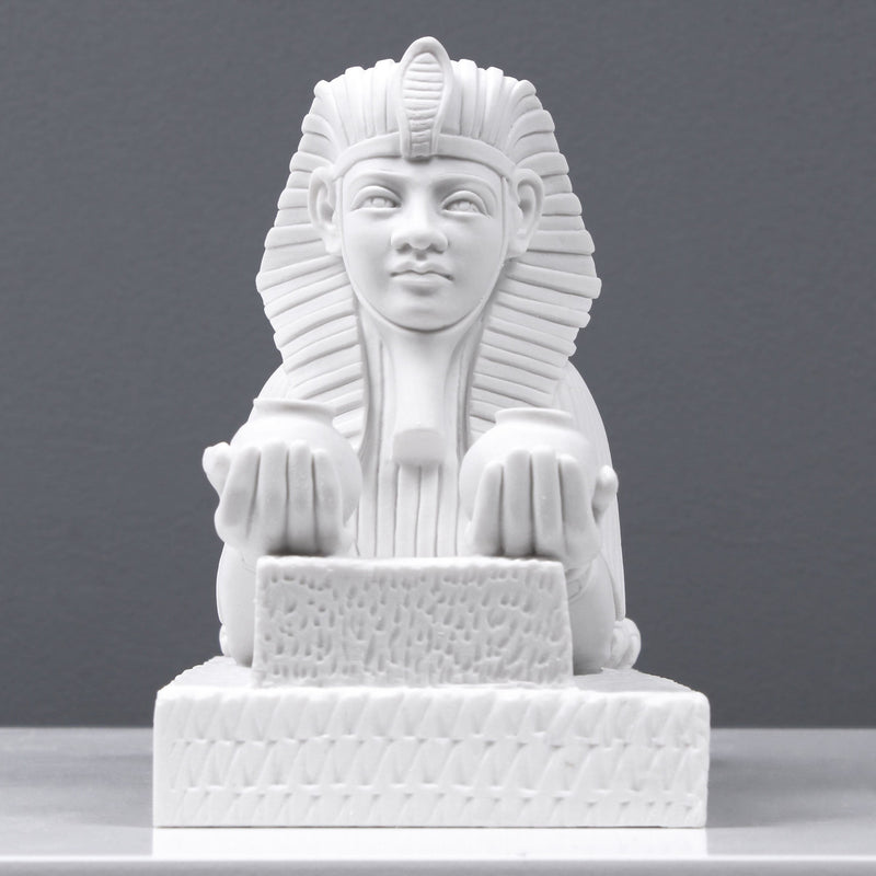 Statuette Sphinx égyptien - sculpture en marbre