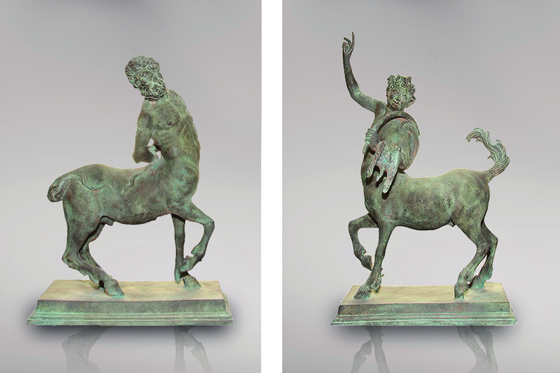 Furietti centaures en paire - sculpture en bronze
