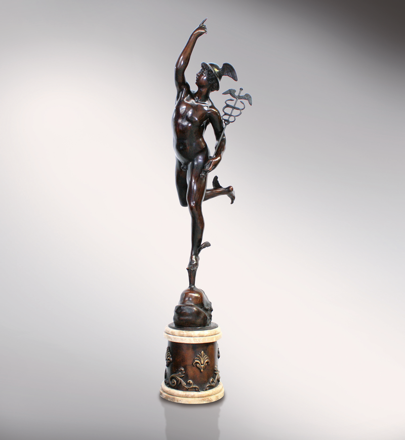 Statue Mercure par Jean Bologne (grande) - sculpture en bronze