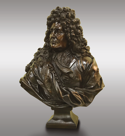Buste de Louis XIV - sculpture en bronze