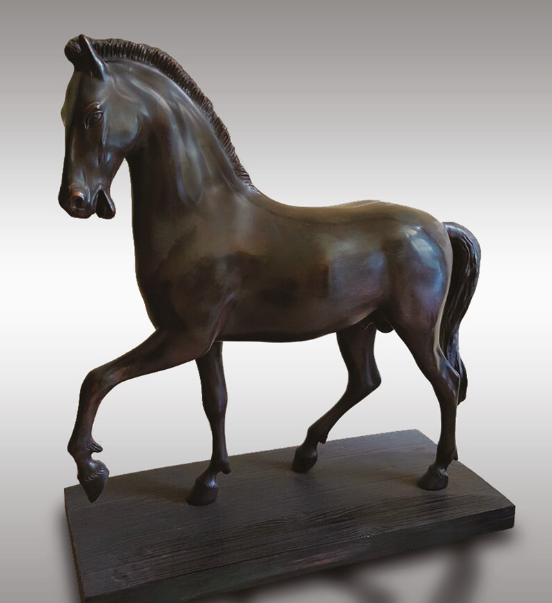 Statue Grand cheval de Léonard - sculpture en bronze