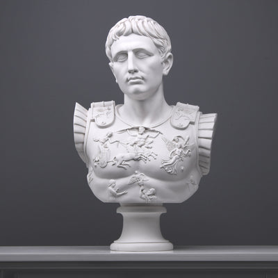 Buste d'Auguste (Grande taille) - sculpture en marbre