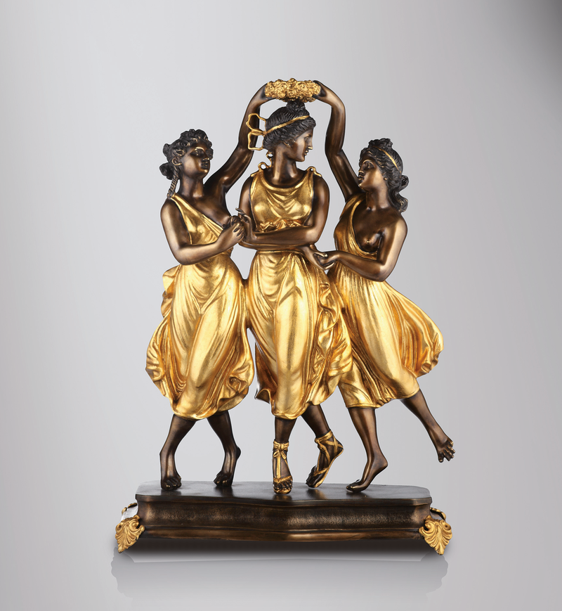 Statue Les Trois Graces dansantes (Antonio Canova) - sculpture en bronze