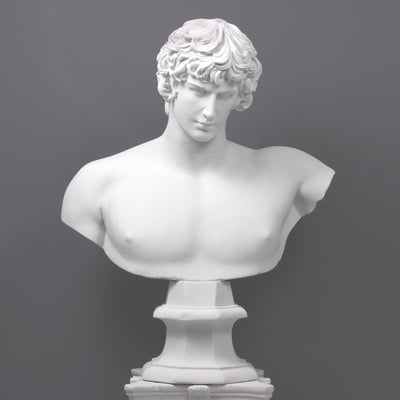 Buste d'Antinoüs (grande) - grande sculpture en marbre blanc