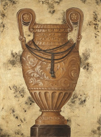Fresque renaissance Vase classique sur piédestal 