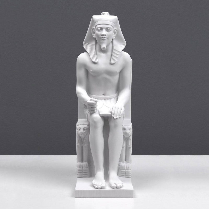 Statue Pharaon égyptien - Khafra - sculpture en marbre