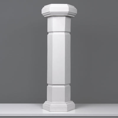 Colonne hexagonale blanche - sculpture en marbre