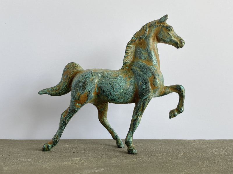 Statue de cheval - bronze vert