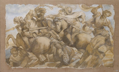 Fresque renaissance La bataille d'Anghiari par Leonardo da Vinci 