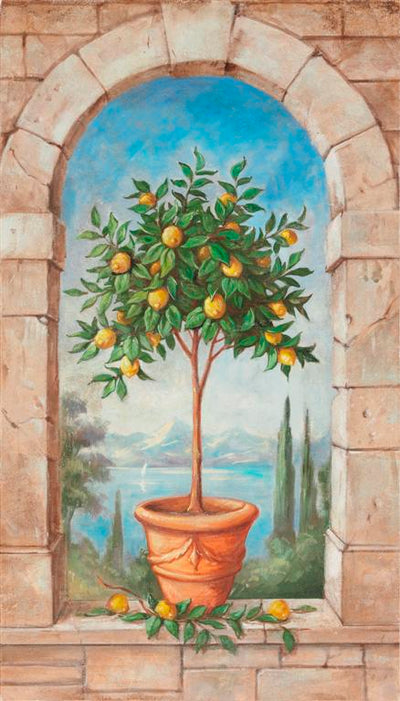 Fresque renaissance Vue d'un citronnier 