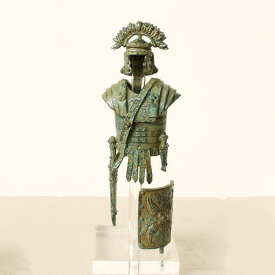 Statue d'armure romaine - bronze vert