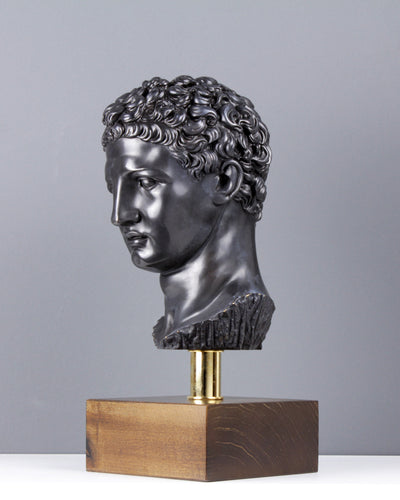 Buste d'Hermès - Dieu olympien (bronze) - sculpture en marbre