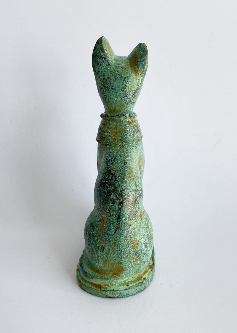 Statue Chat égyptien - déesse Bastet - bronze vert