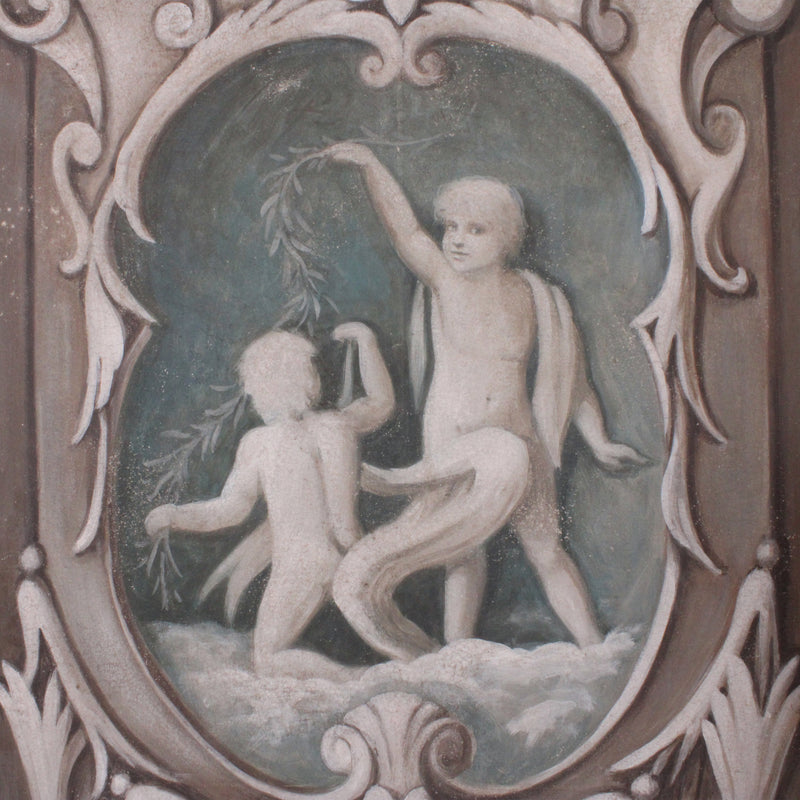 Fresque renaissance Colonne avec camée 