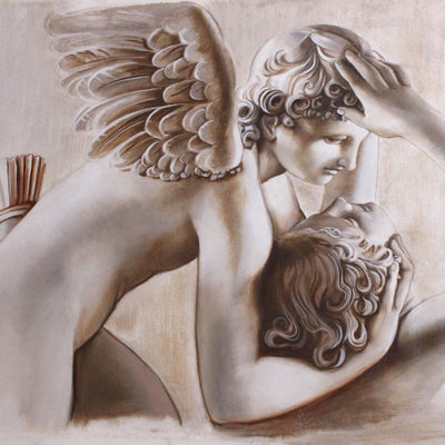 Fresque renaissance L'amour de Cupidon et Psyché 