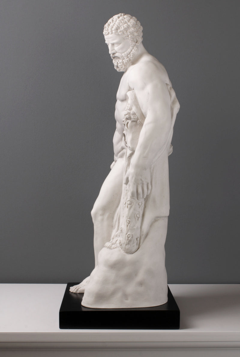 Statue Hercule Farnèse - Socle Noir - sculpture en marbre