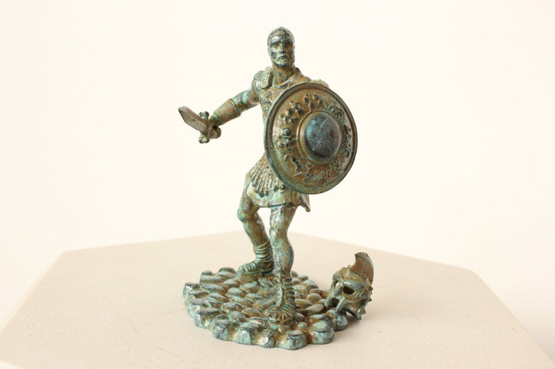 Statue Gladiateur Maximus - bronze vert
