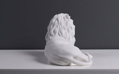 Statue de lion couché - sculpture en marbre