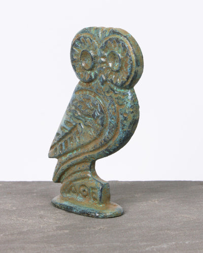 Statue de la Chouette de Minerve - bronze vert