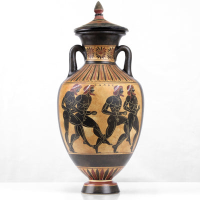 Amphore grecque avec Athéna et les coureurs à figures noires Pottery - The Ancient Home
