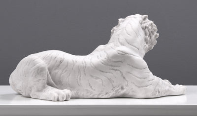 Statue d'un tigre rugissant (petite taille) - sculpture en marbre