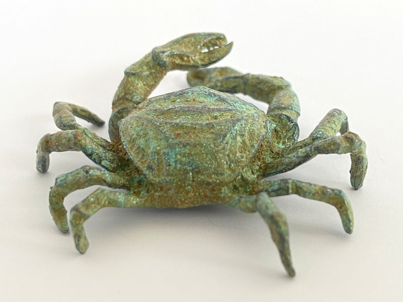 Statue Crabe - bronze vert