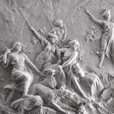 Bas-relief la chasse de Diane - sculpture en marbre