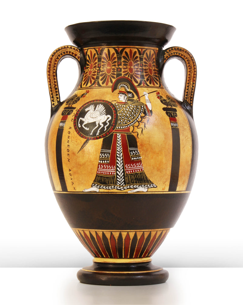 Amphore grecque avec Athéna et Hercule à figures noires Pottery - The Ancient Home