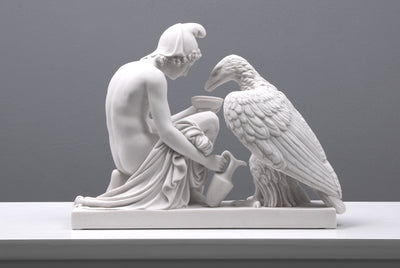 Statue de Ganymède et l'aigle (petite taille) - sculpture en marbre
