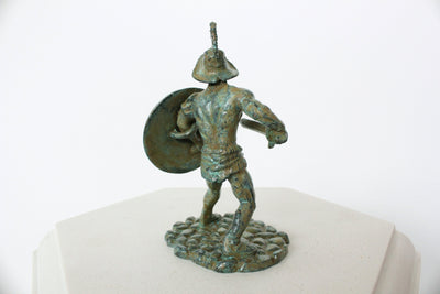 Statue de gladiateur - bronze vert
