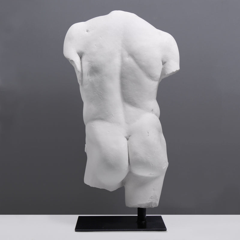 Torse de mâle - grande sculpture en marbre blanc