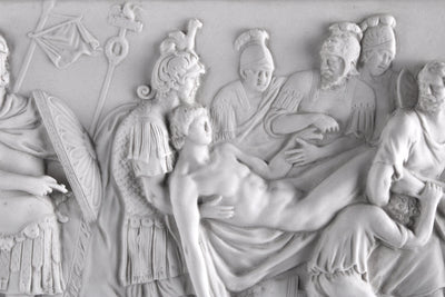 Bas-relief sarcophage romain - sculpture en marbre