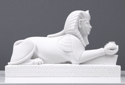 Statuette Sphinx égyptien - sculpture en marbre