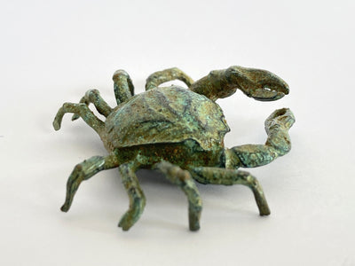 Statue Crabe - bronze vert