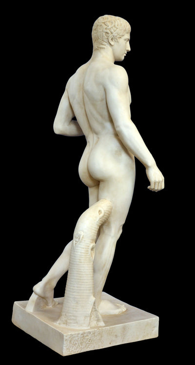 Statue de Doryphore - grande sculpture en marbre blanc