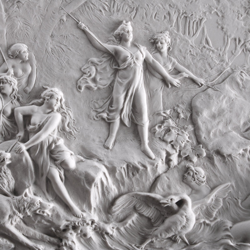 Bas-relief la chasse de Diane - sculpture en marbre