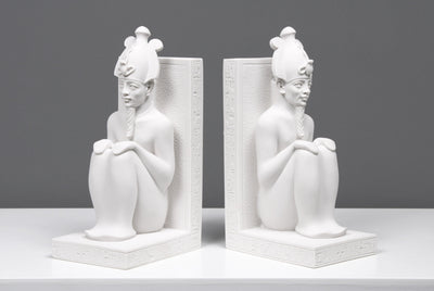 Serre-livres Egyptien - Statue Osiris en paire - sculpture en marbre
