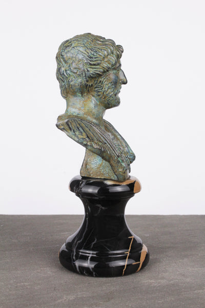 Buste d'Hadrien - empereur romain - bronze vert